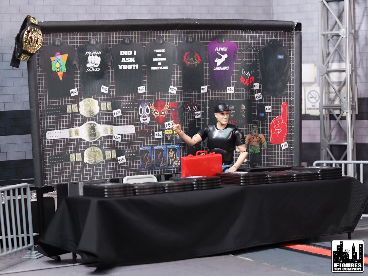 Merch Stand Accessory Set for WWE & AEW Wrestling Action Figures