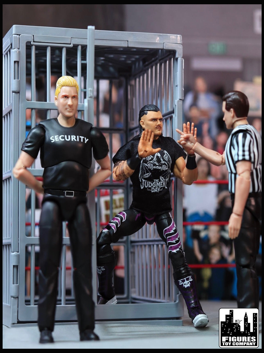 Shark Cage &amp; Grab The Gear Playset for WWE &amp; AEW Wrestling Action Figures