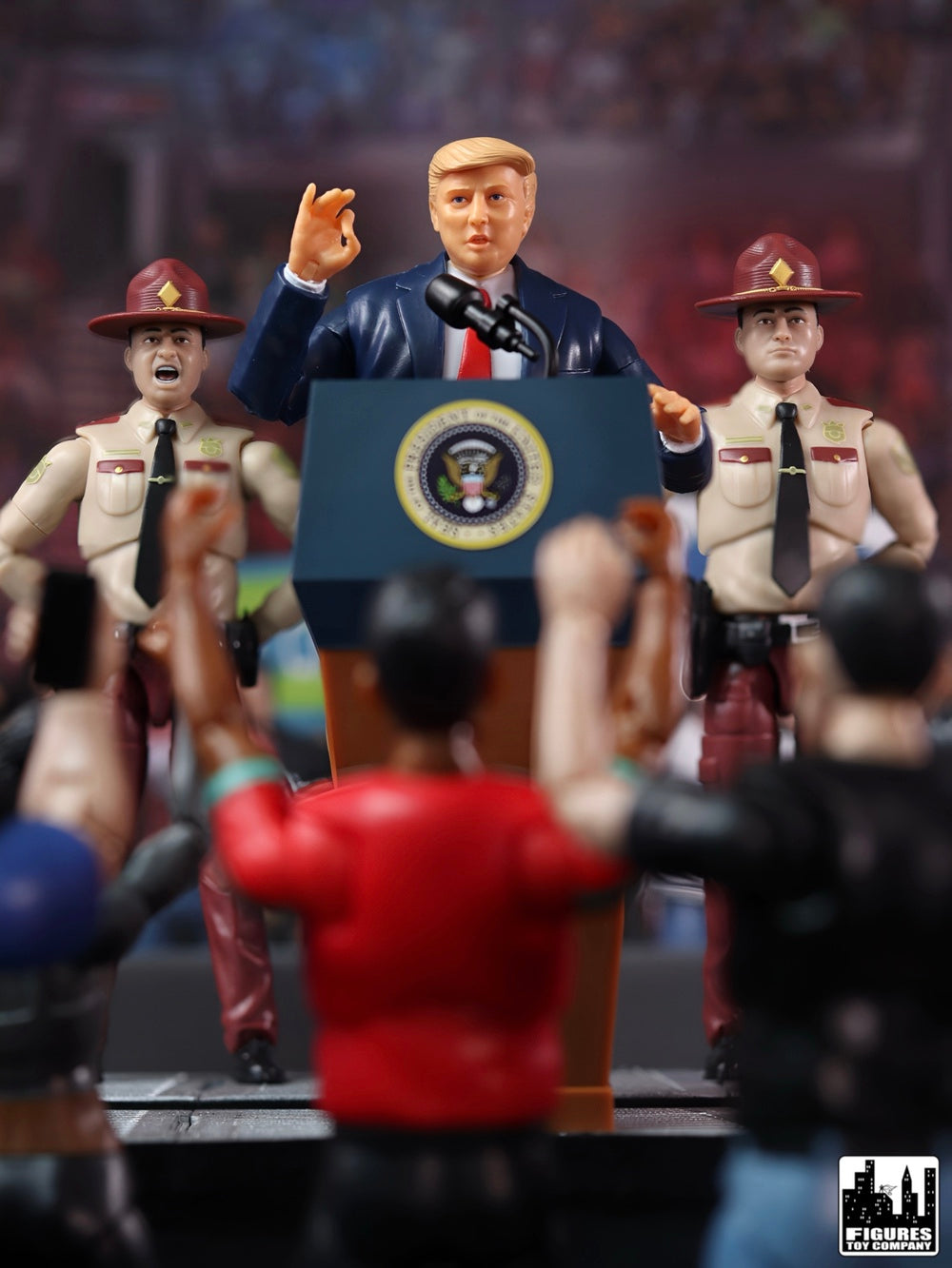 President Trump Talking Action Figure With Deluxe Articulation &amp; Podium