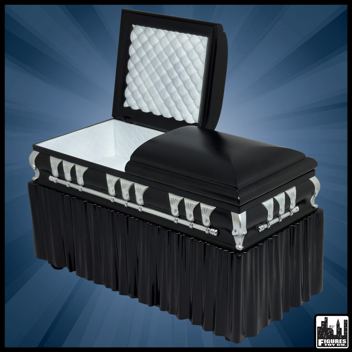 Set of 2 Deluxe Caskets for WWE &amp; AEW Wrestling Action Figures with Removable Base