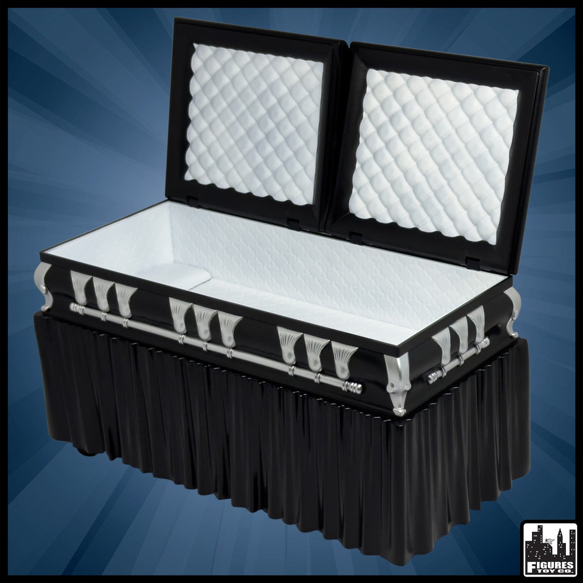 Set of 2 Deluxe Caskets for WWE &amp; AEW Wrestling Action Figures with Removable Base
