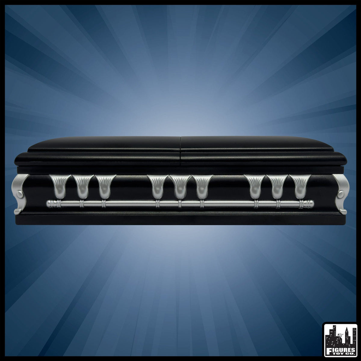 Deluxe Black Casket for WWE &amp; AEW Wrestling Action Figures with Removable Base