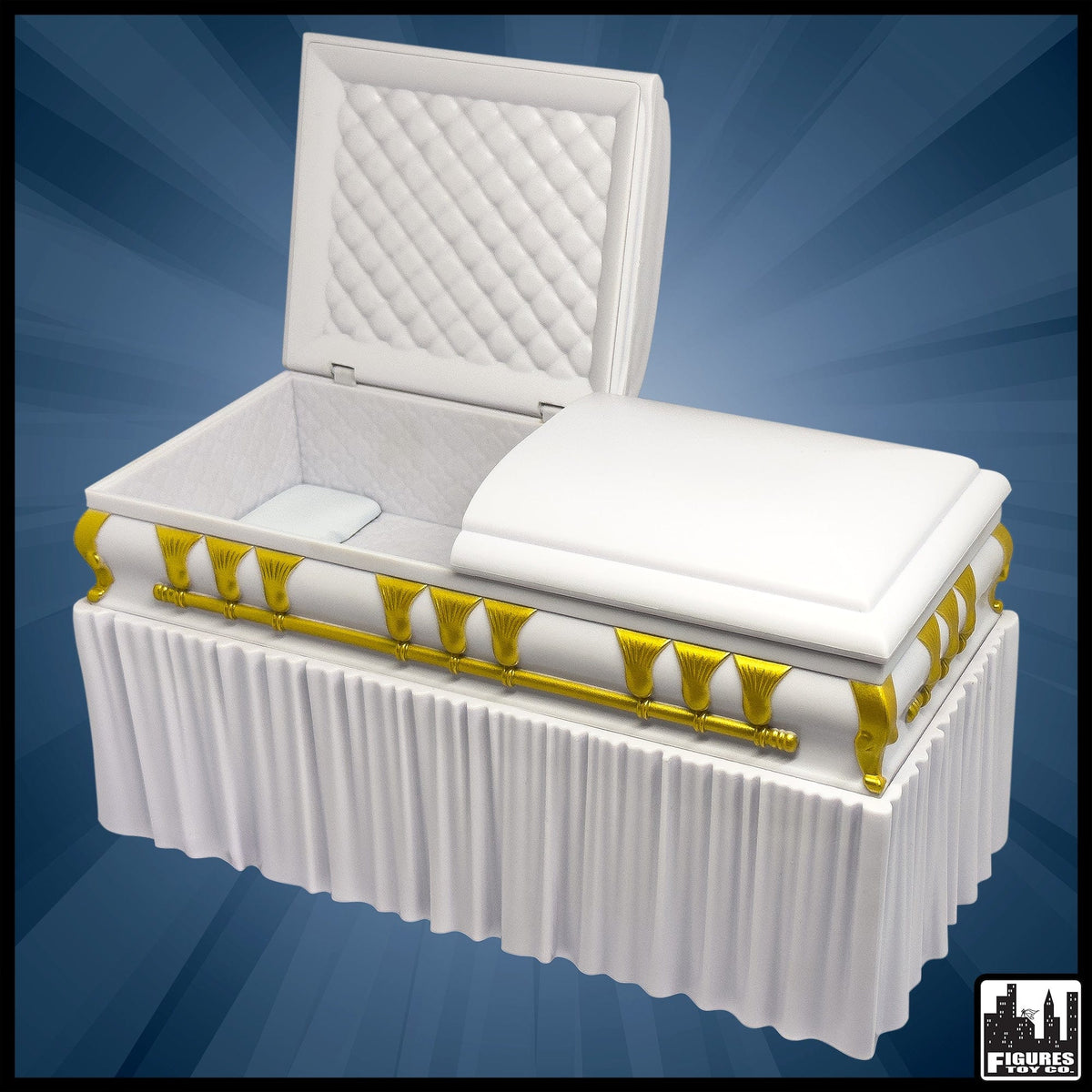 Set of 2 Deluxe Caskets for WWE &amp; AEW Wrestling Action Figures with Removable Base