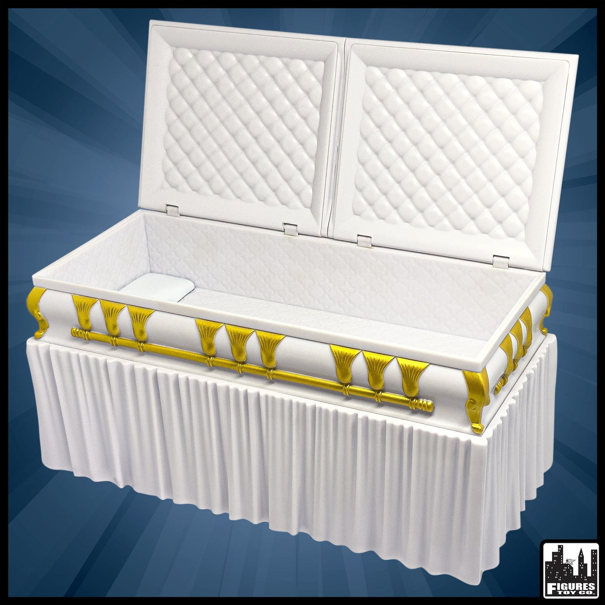 Set of 2 Deluxe Caskets for WWE &amp; AEW Wrestling Action Figures with Removable Base