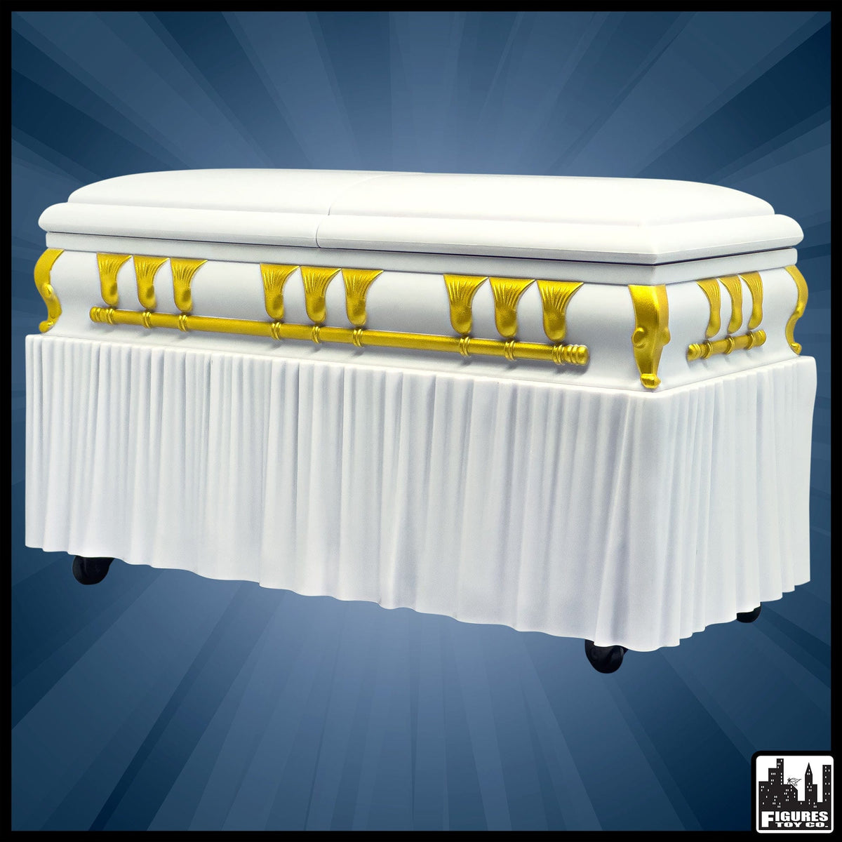 Set of 2 Deluxe Caskets for WWE &amp; AEW Wrestling Action Figures with Removable Base