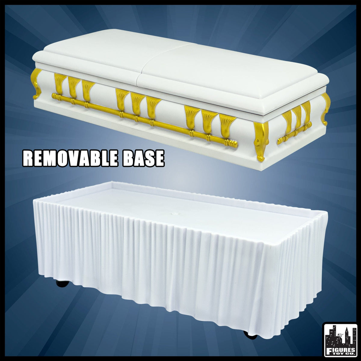 Set of 2 Deluxe Caskets for WWE &amp; AEW Wrestling Action Figures with Removable Base