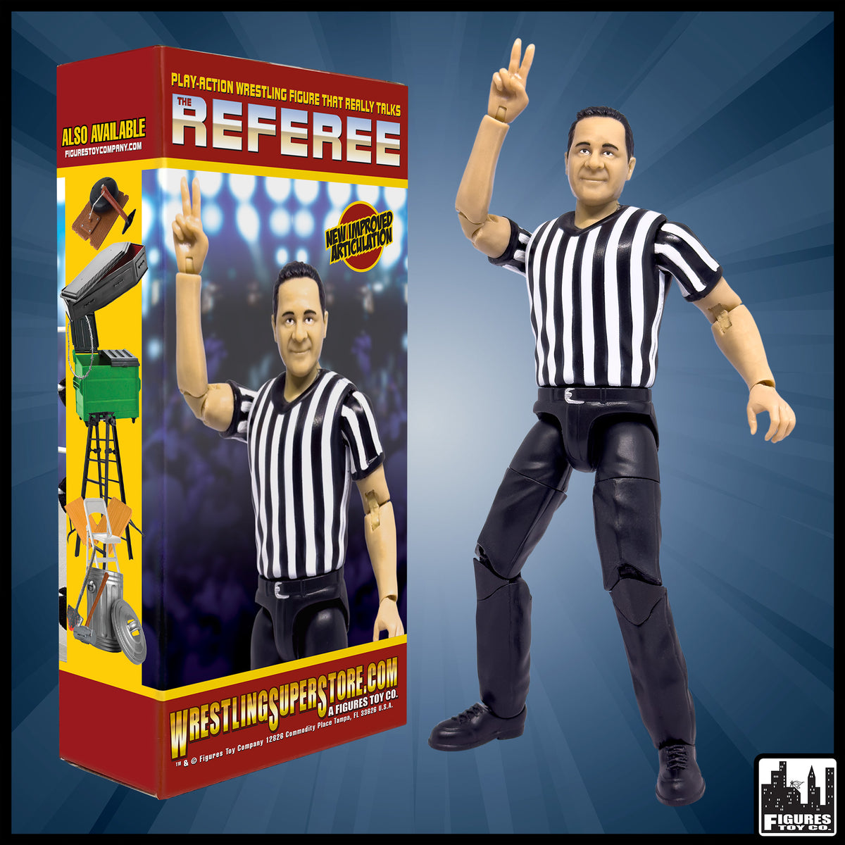 Super Deluxe Wrestling Action Figure Ring &amp; Accessory Set For WWE &amp; AEW Wrestling Figures