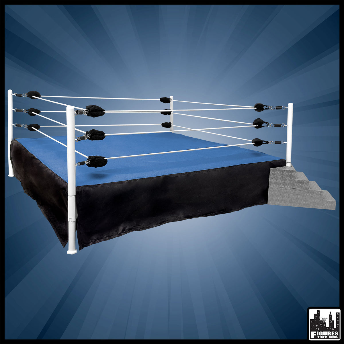 Dark Blue & Black Ring Mat for Figures Toy Company Wrestling Ring
