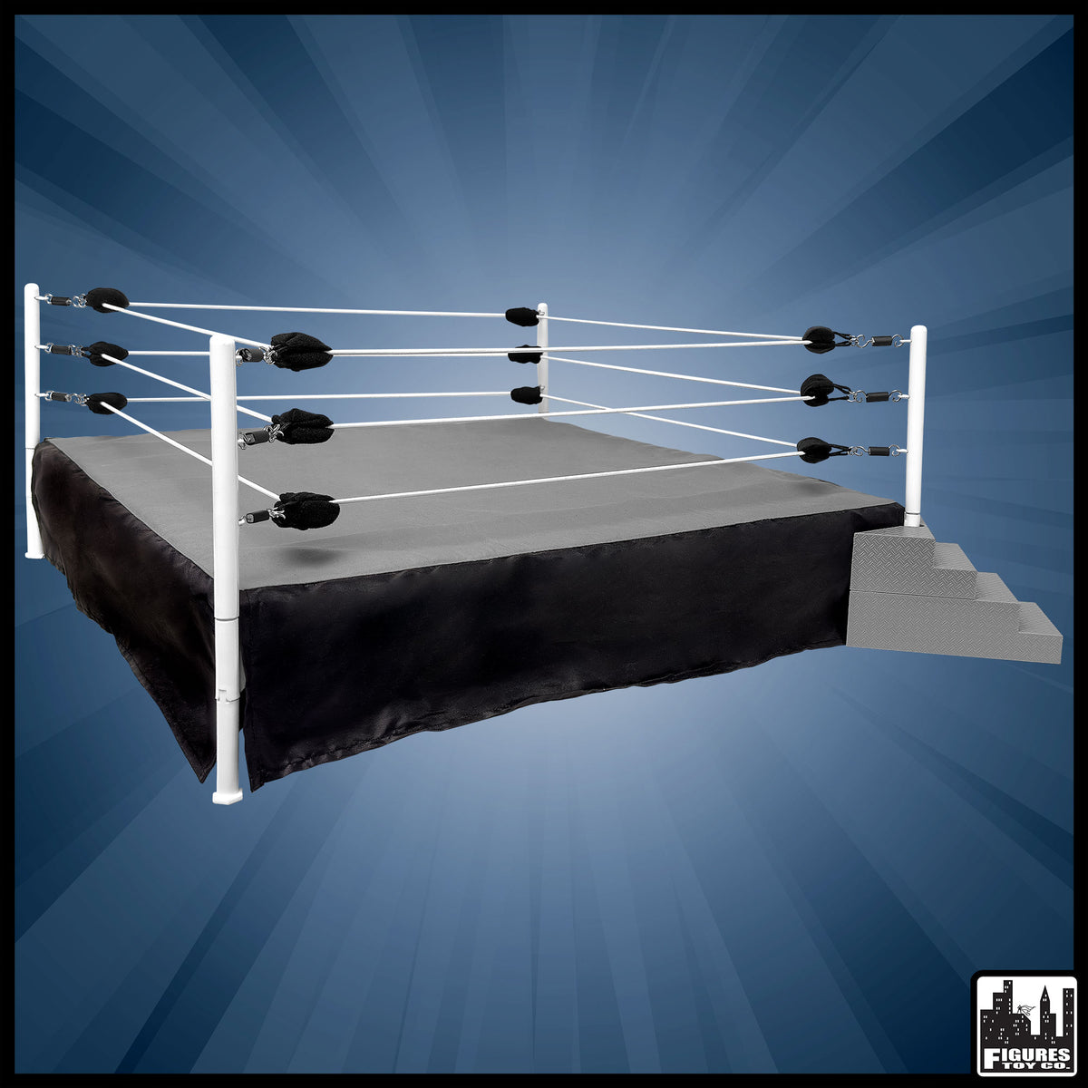 Black &amp; Gray Ring Mat for Figures Toy Company Wrestling Action Figure Ring