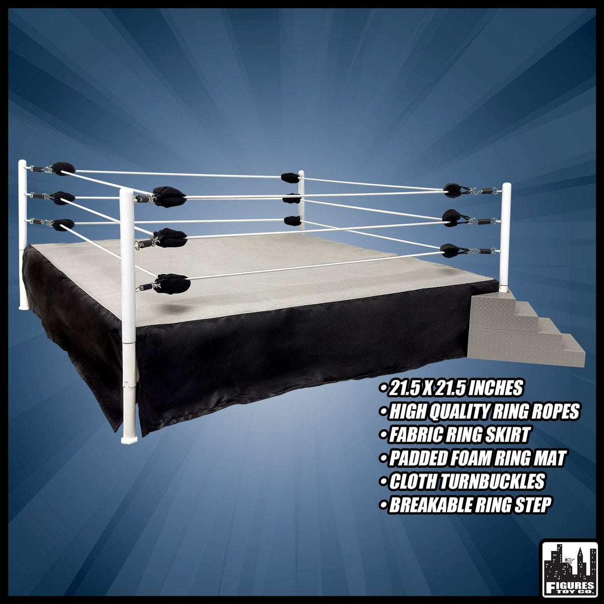 Wrestling Ring, Shark Cage &amp; Grab The Gear Playset for WWE Action Figures