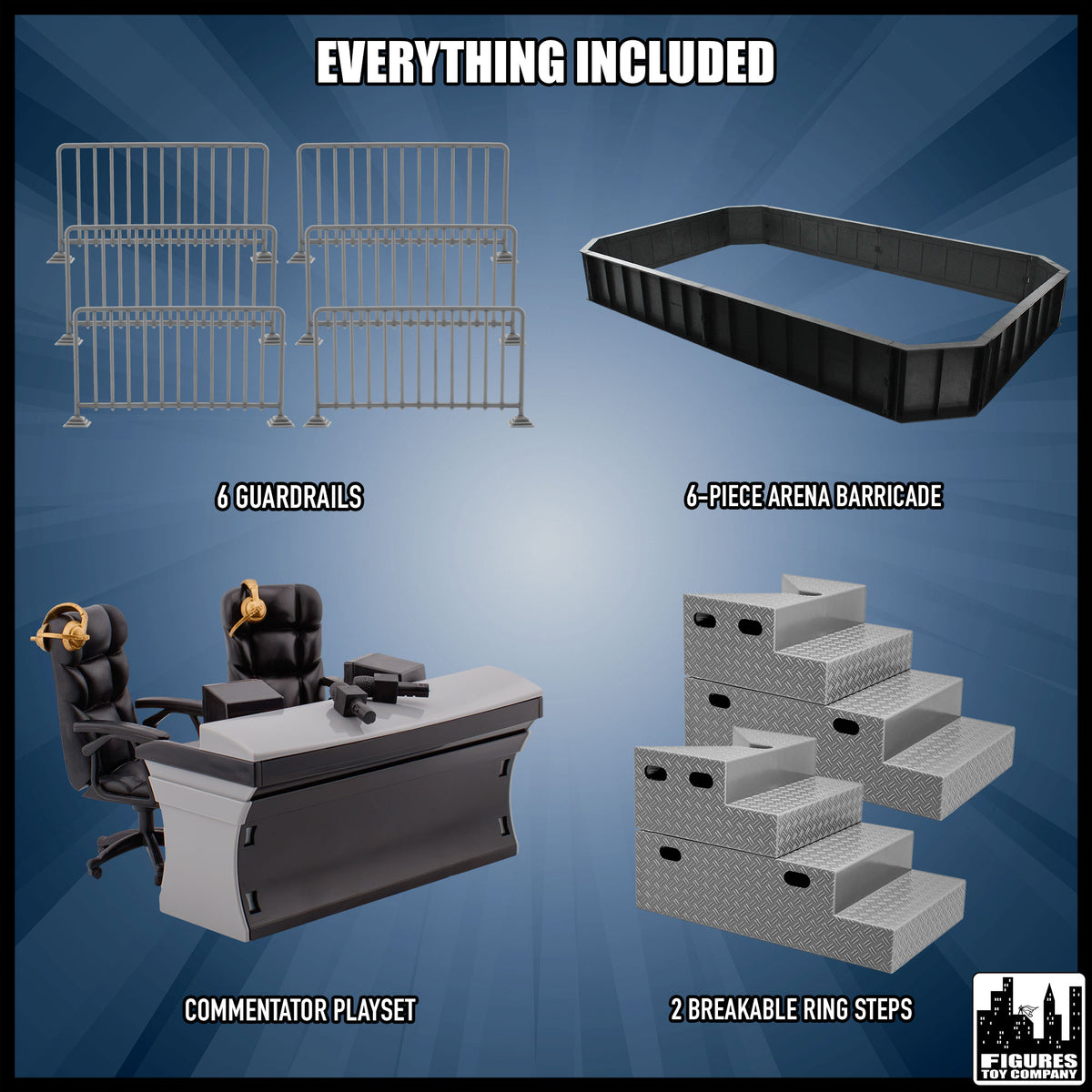 Arena Deal Accessory Set for wrestling figures — included items.