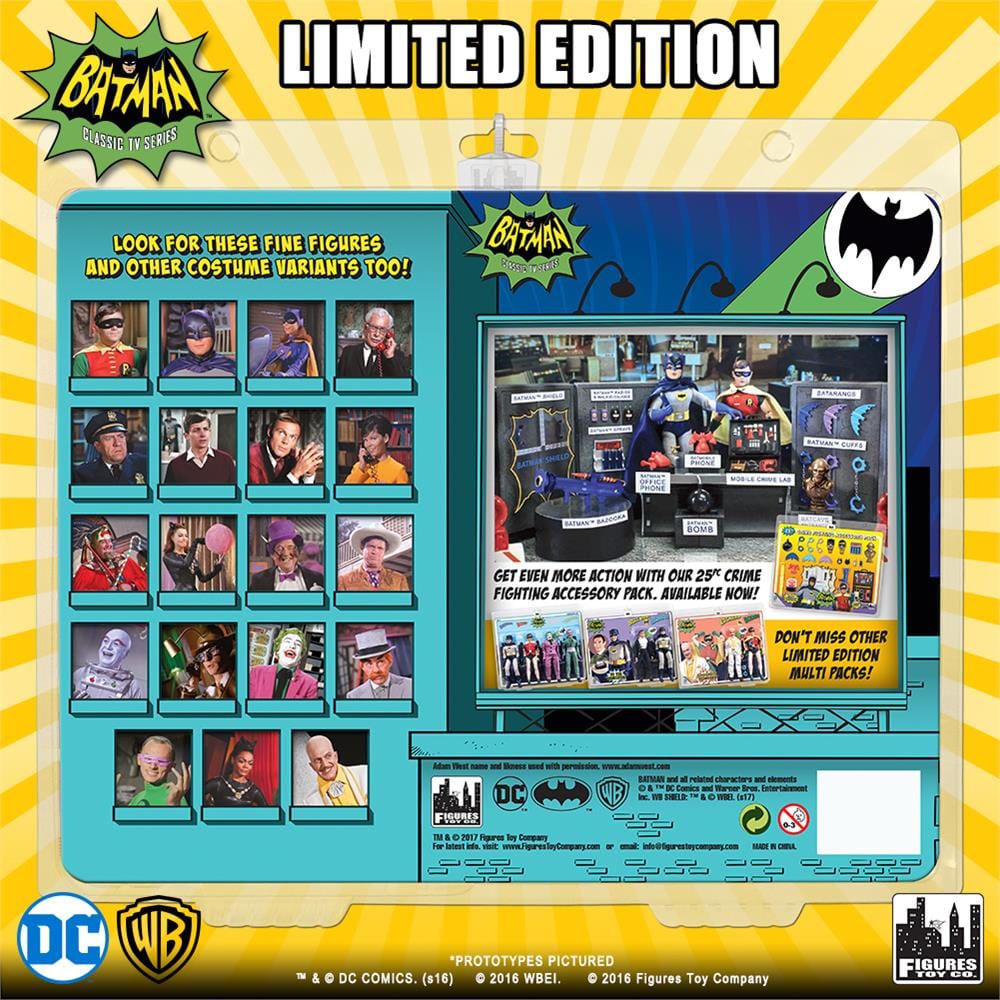 Batman Classic TV Series Action Figures Four Pack: Batman, Bruce Wayne, Robin, Dick Grayson