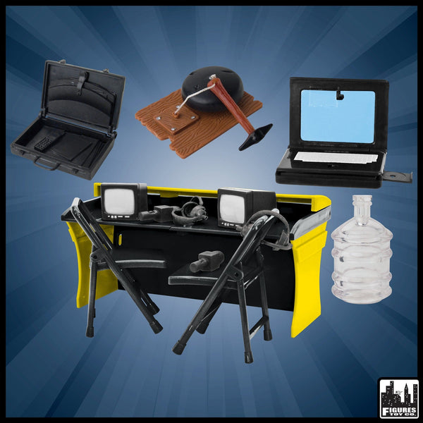 Commentator Pool Table Commentator Table 13 Piece Accessory Set for WWE & AEW Figures ...