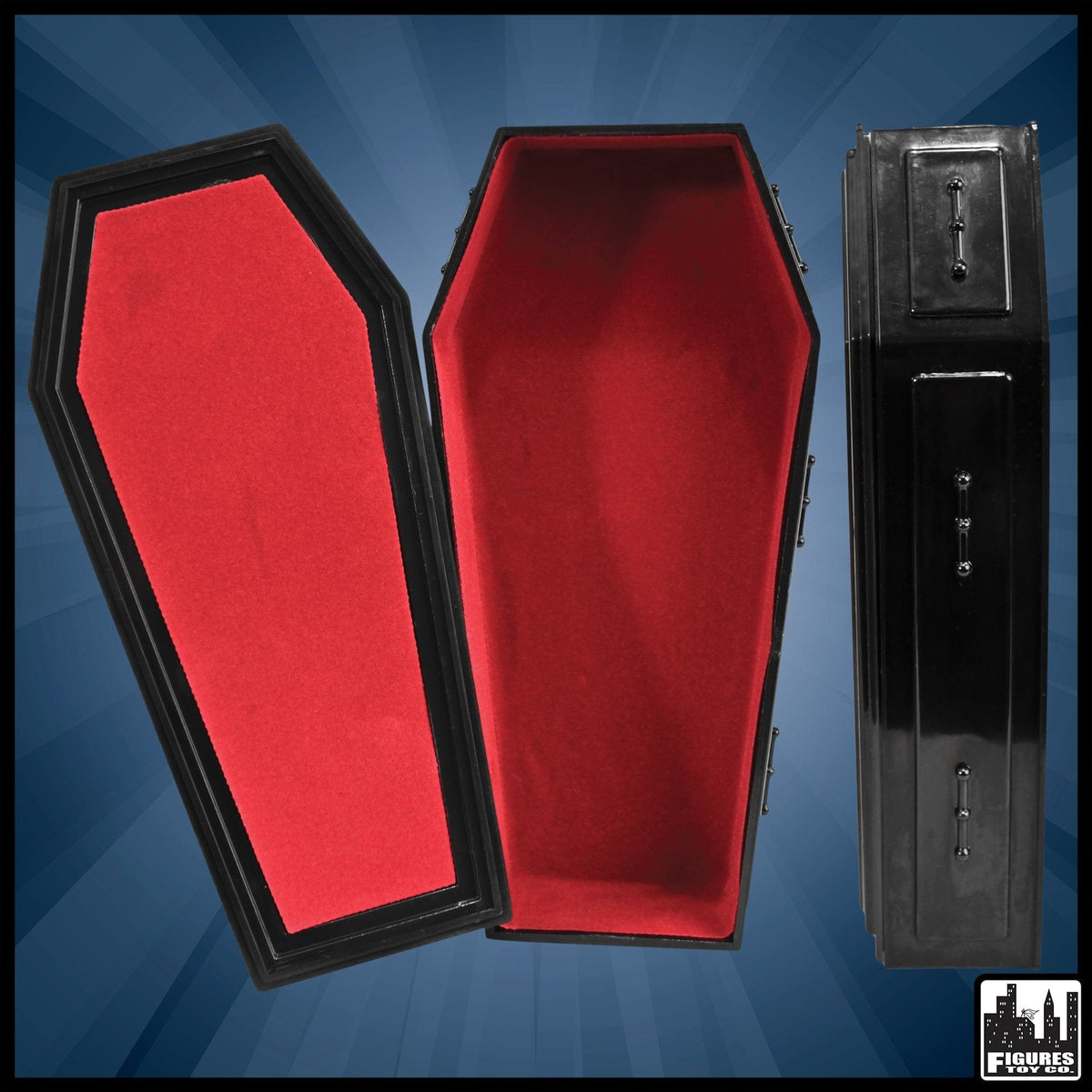 Black Plastic Toy Coffin for WWE Wrestling Action Figures