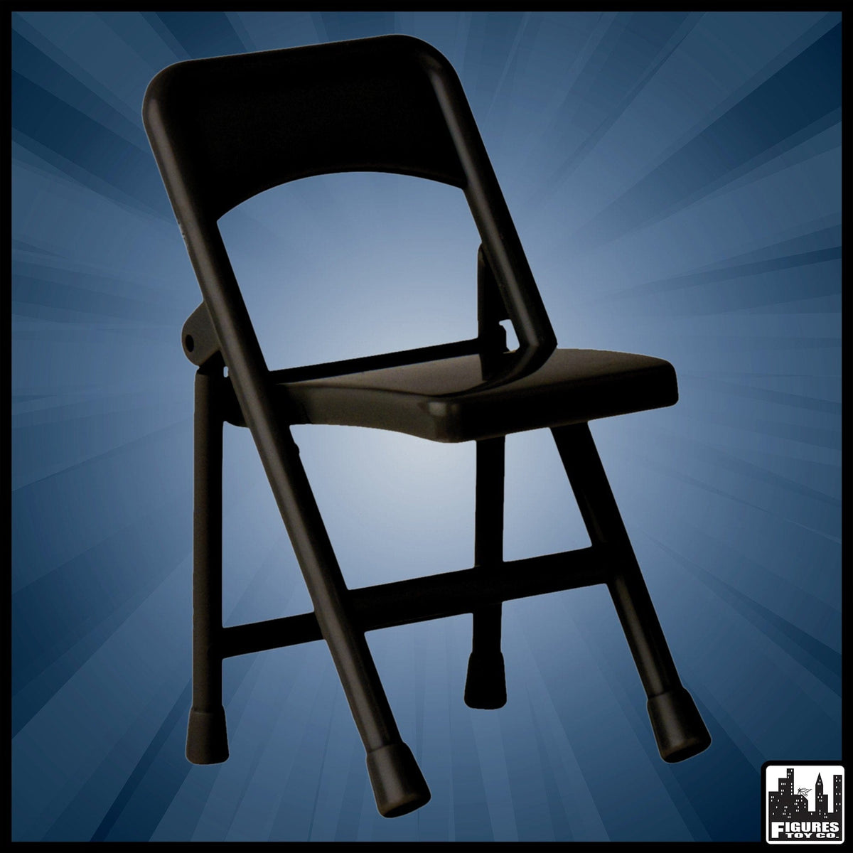 Black Plastic Toy Folding Chair for WWE Wrestling Action Figures