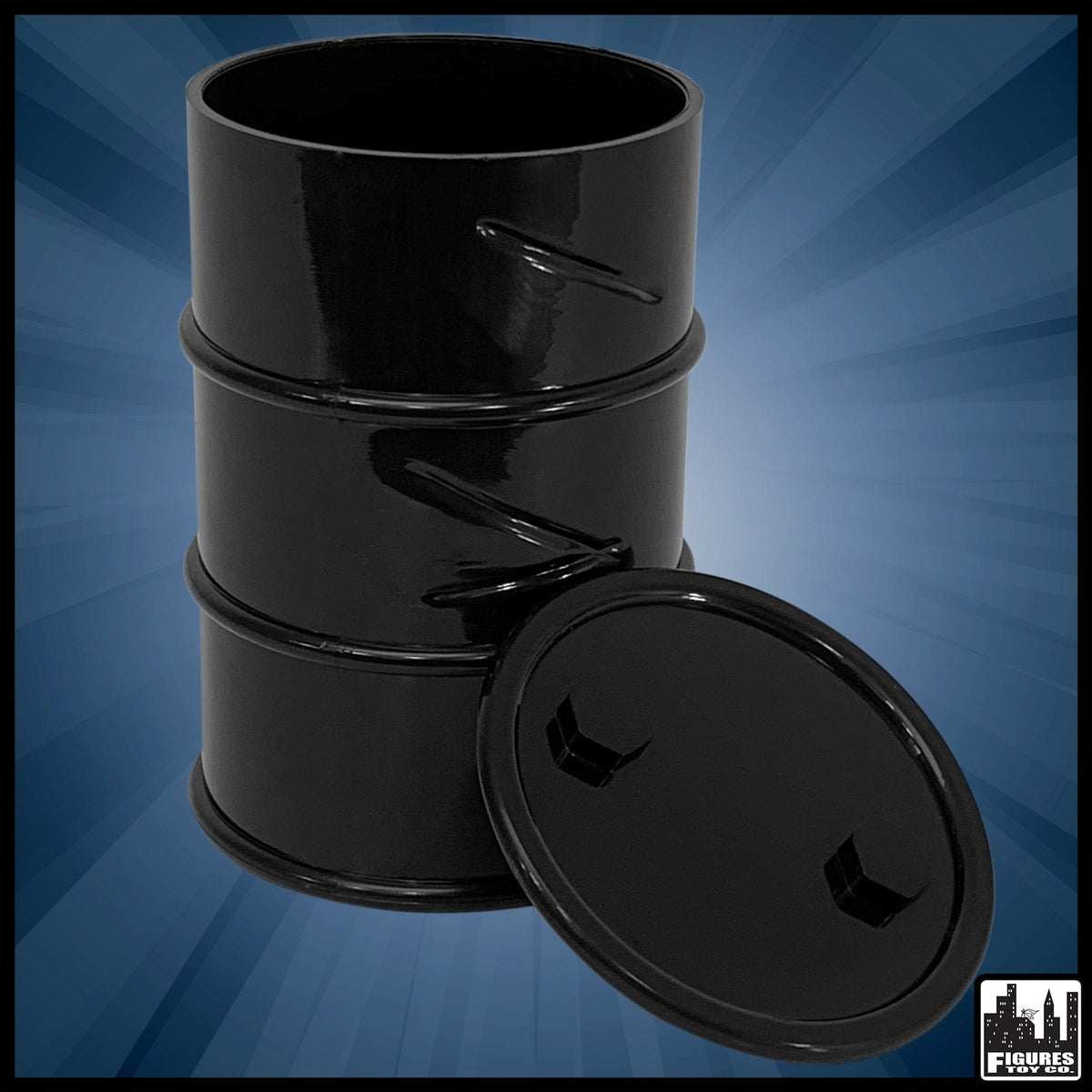 Black Plastic Toy Oil Drum For WWE Wrestling Action Figures