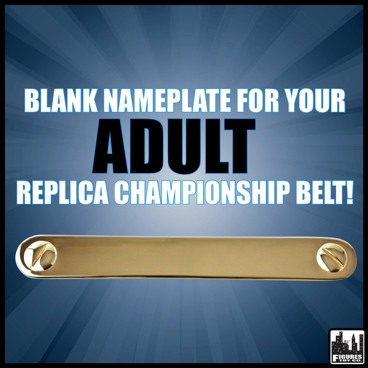 BLANK Namplate for WWE Replica Adult/Deluxe Size Championship Belts
