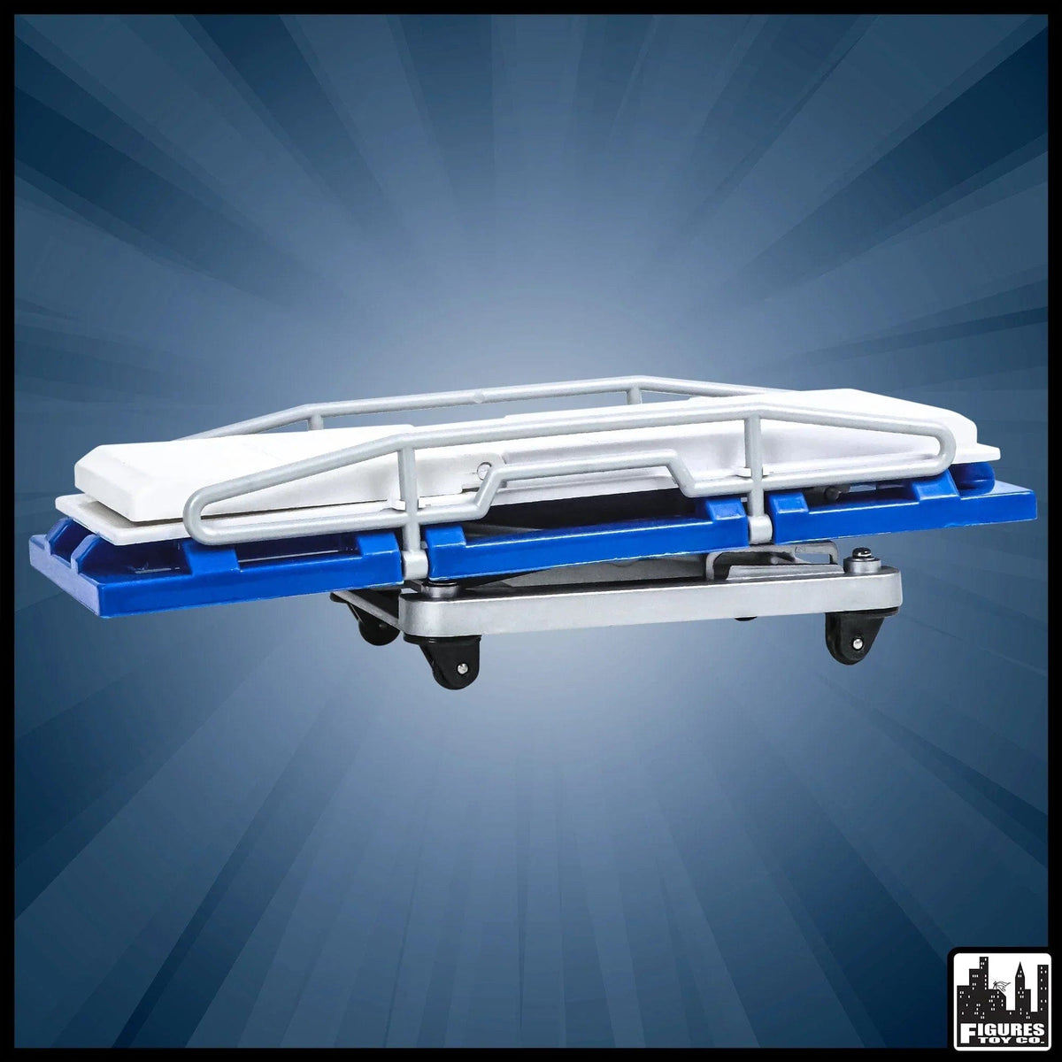 Set of 5 Blue and White Deluxe Moving Stretchers for WWE &amp; AEW Wrestling Action Figures