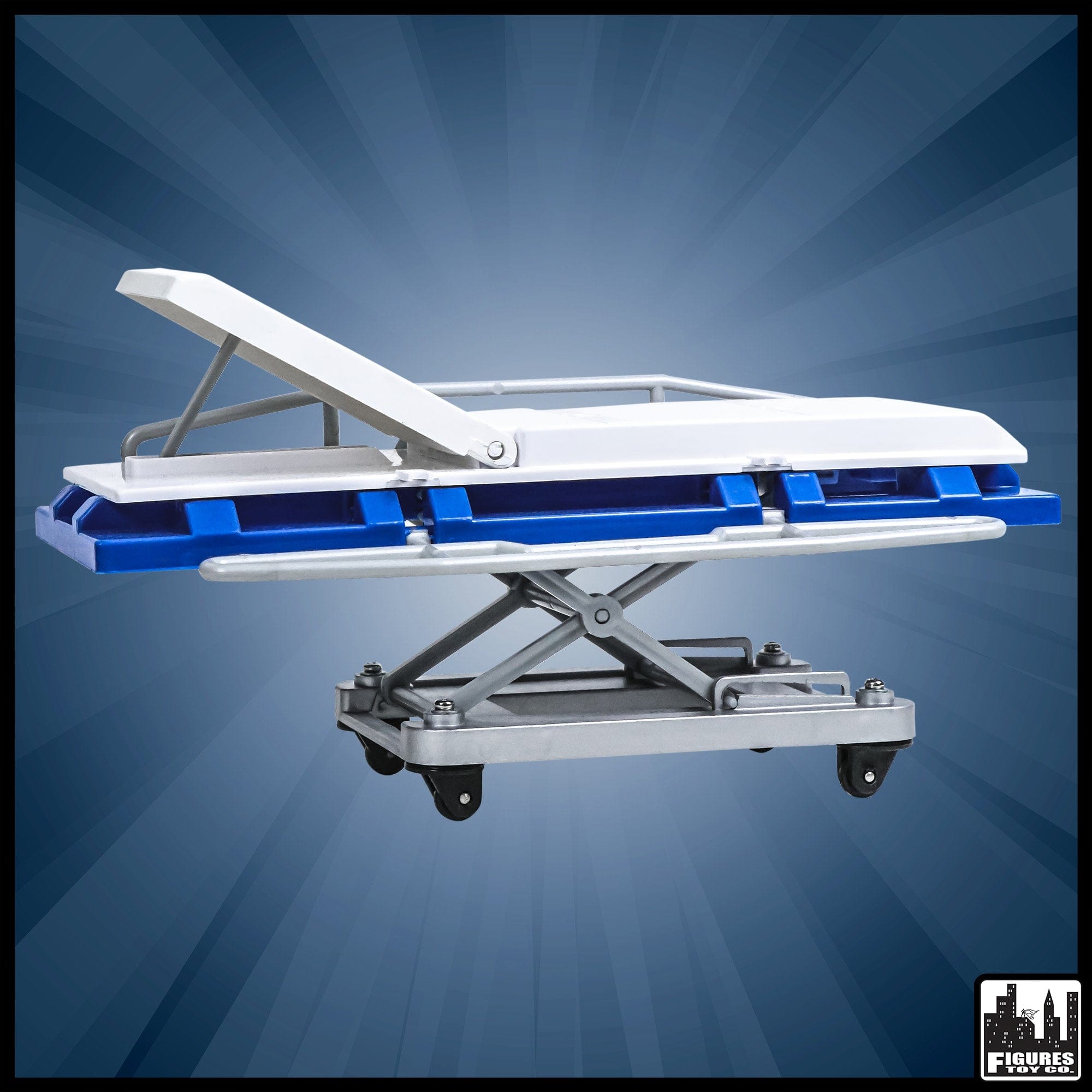 Blue and White Deluxe Moving Stretcher for WWE Wrestling Action Figures