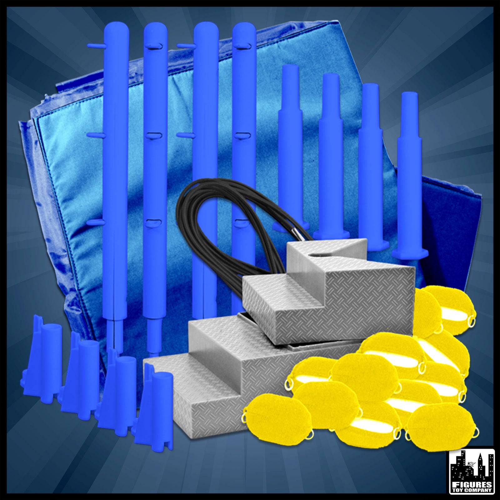 Blue & Yellow Conversion Kit for wrestling figures — complete kit.