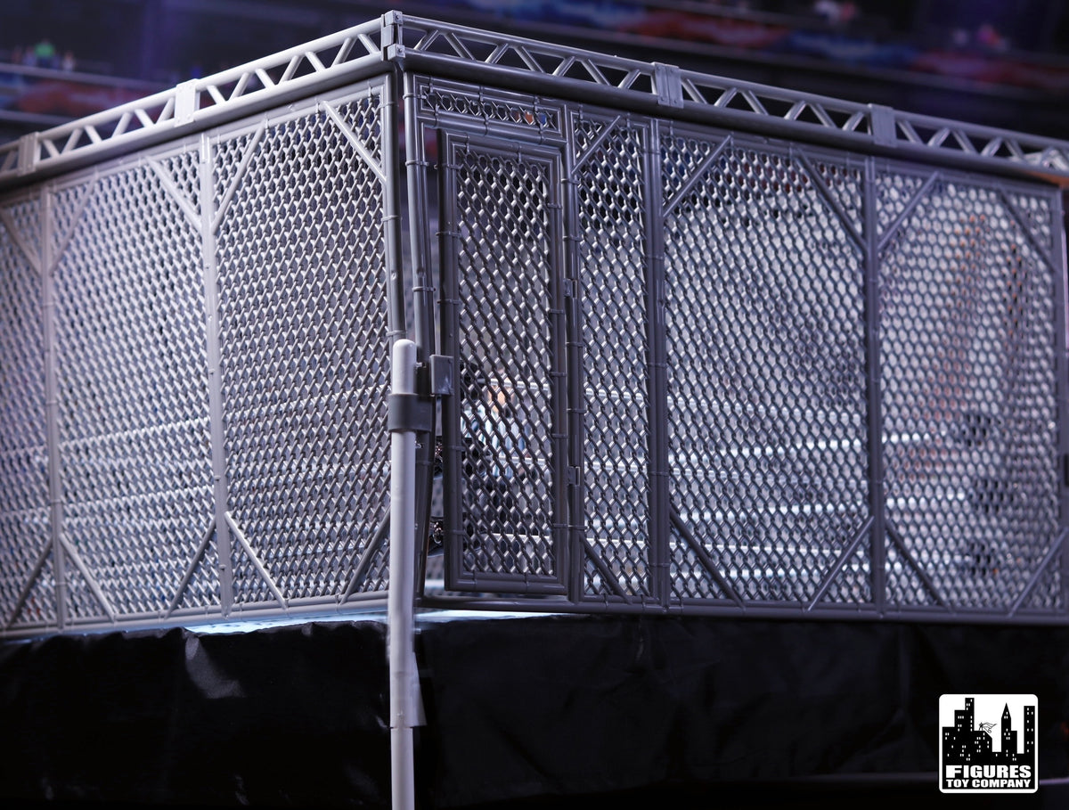 Steel Cage Playset &amp; Wrestling Ring for WWE &amp; AEW Wrestling Action Figures