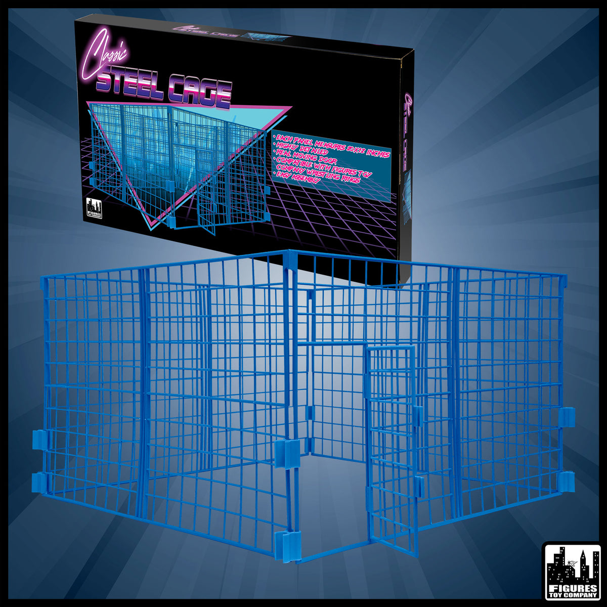 Classic Steel Cage Playset for wrestling figures — boxed product.