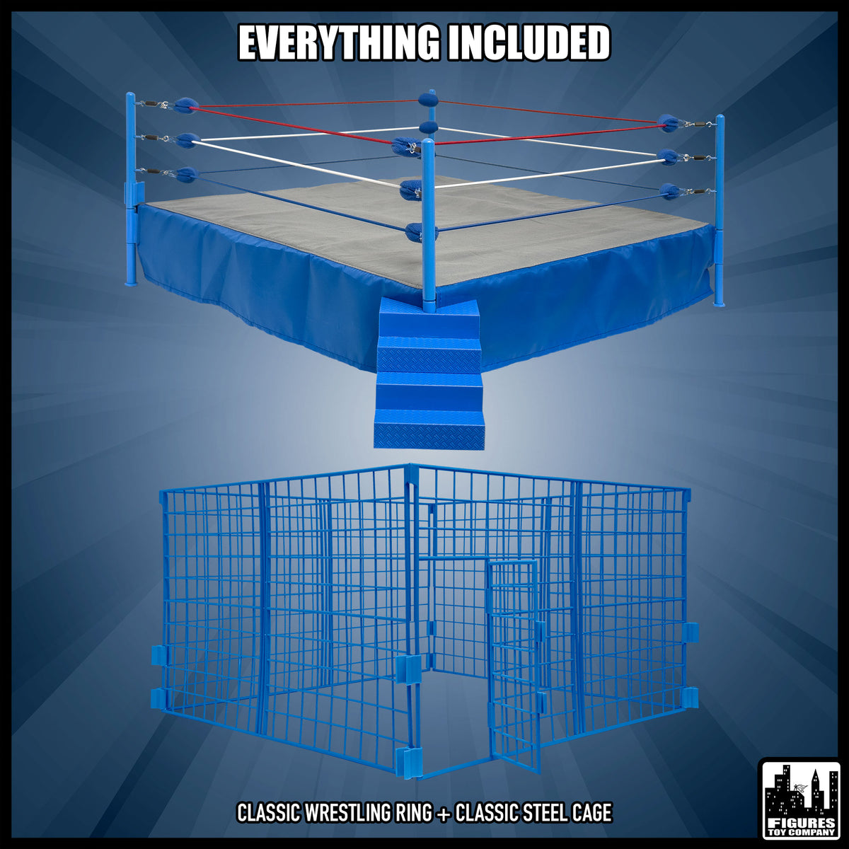 Classic Wrestling Ring & Classic Steel Cage — everything included.