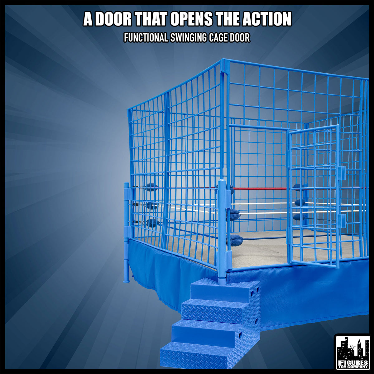 Classic Wrestling Ring & Classic Steel Cage — working door.