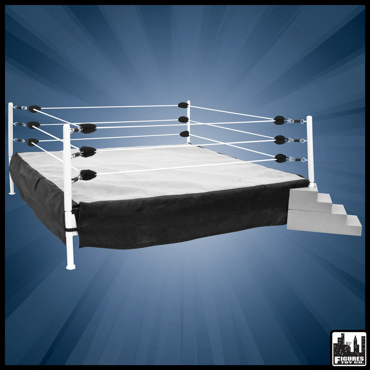 Combo Deal: Steel Cage Playset &amp; Figures Toy Company Wrestling Ring