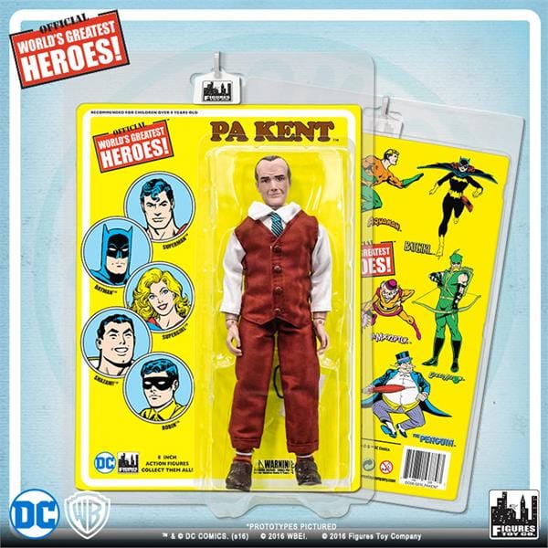DC Comics 8 Inch Action Figures with Retro Cards: Pa Kent