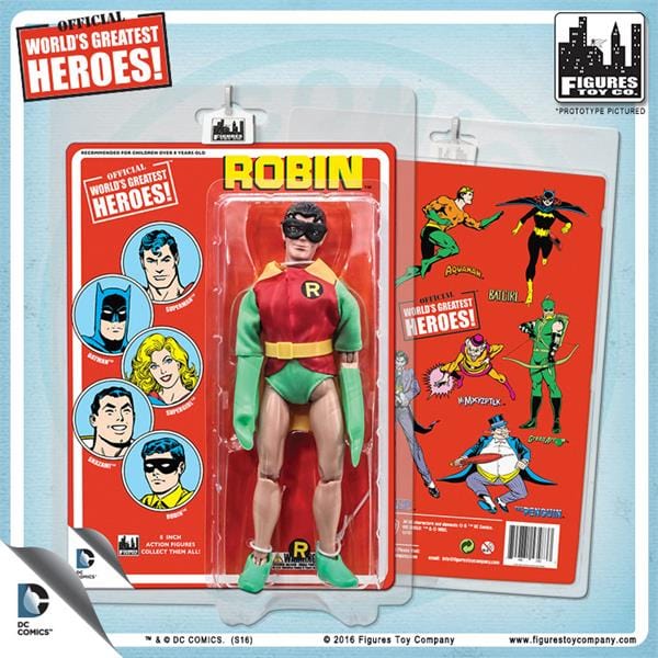 DC Comics 8 Inch Action Figures with Retro Cards: Robin (Removable Mask)