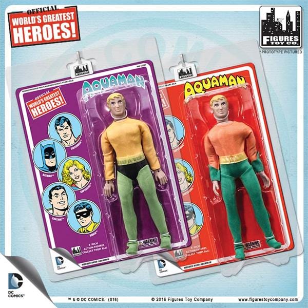 DC Comics 8 Inch Action Figures with Retro Cards: Set of 2 Aquaman Figures With Webbed Hands