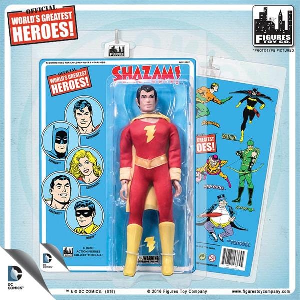 DC Comics 8 Inch Action Figures with Retro Cards: Shazam
