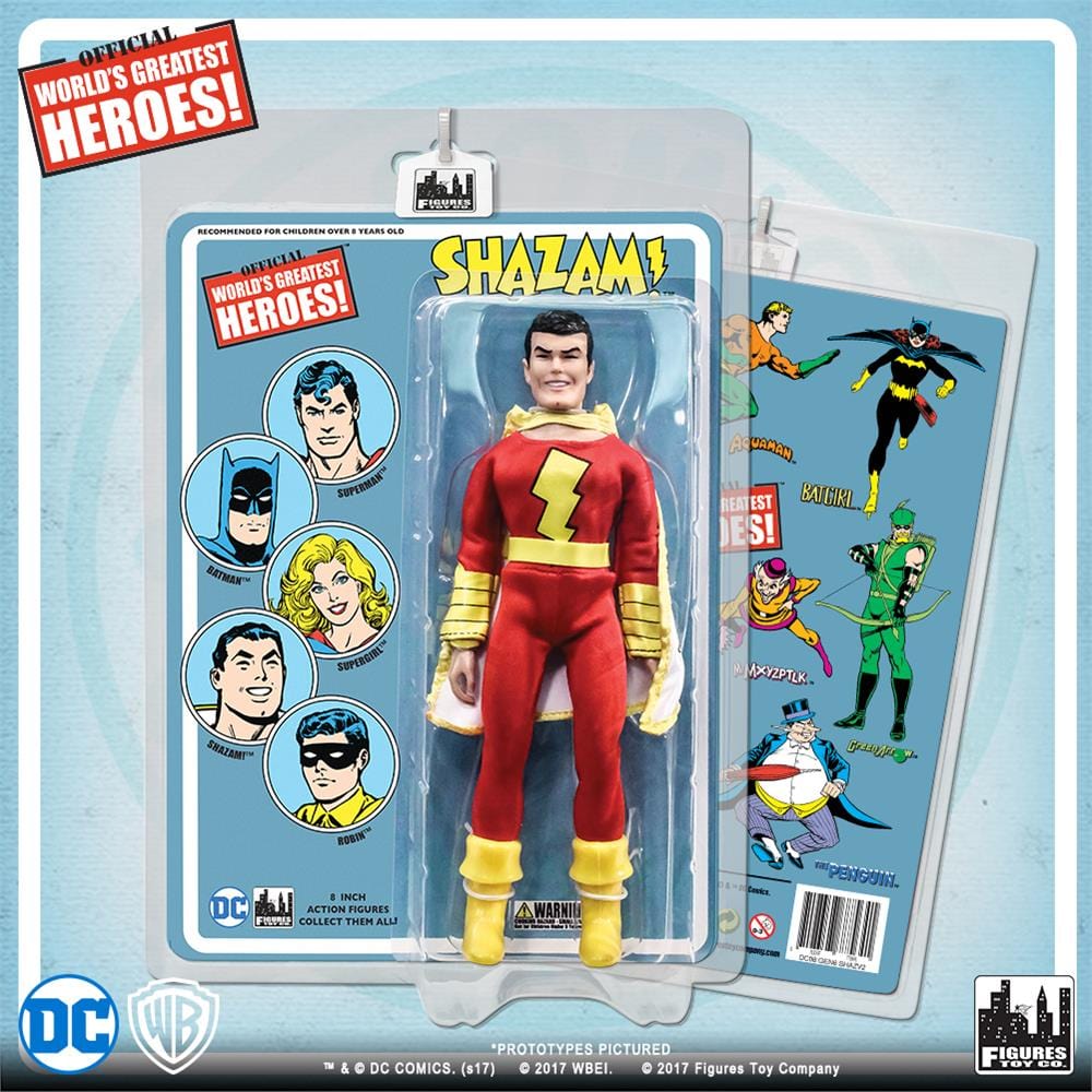 DC Comics 8 Inch Action Figures with Retro Cards: Shazam [Blue Card]