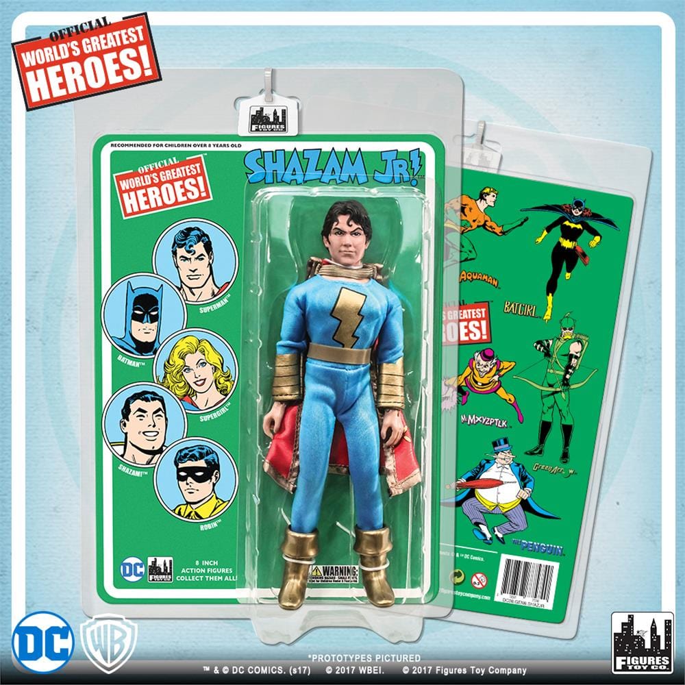 DC Comics 8 Inch Action Figures with Retro Cards: Shazam Jr. [Blue &amp; Gold]