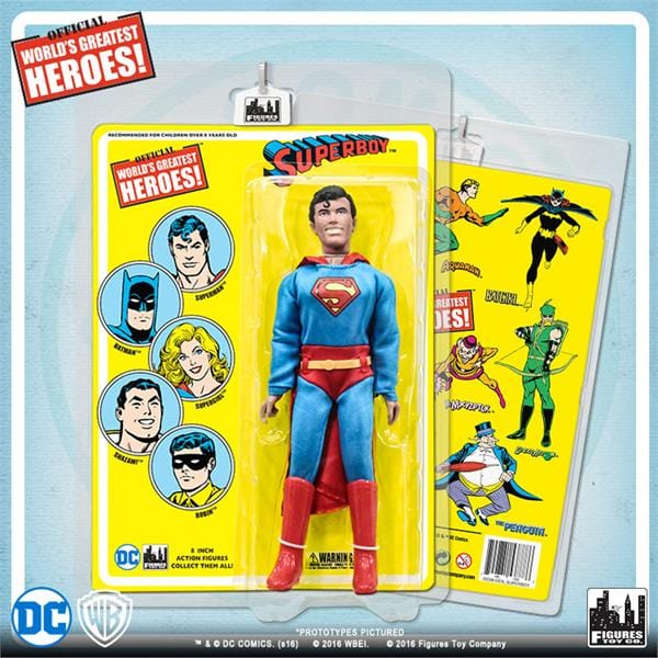 DC Comics 8 Inch Action Figures with Retro Cards: Superboy