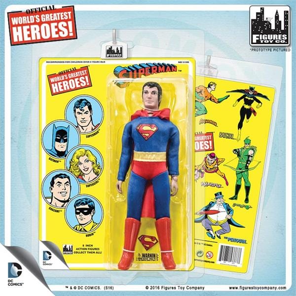 DC Comics 8 Inch Action Figures with Retro Cards: Superman