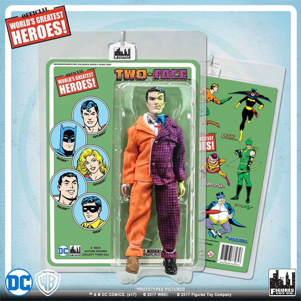 DC Comics 8 Inch Action Figures with Retro Cards: Two-Face