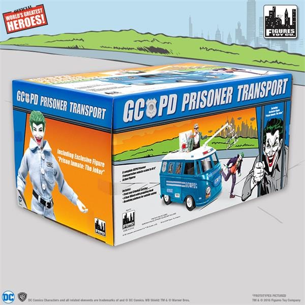DC Comics Bus Playset for 8 Inch Retro Figures: GCPD With Exclusive Joker Figure