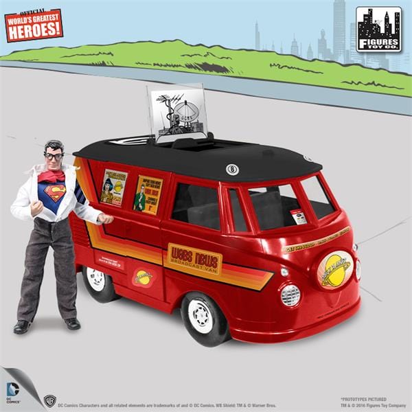 DC Comics Bus Playset for 8 Inch Retro Figures: Superman With Exclusive Clark Kent Figure