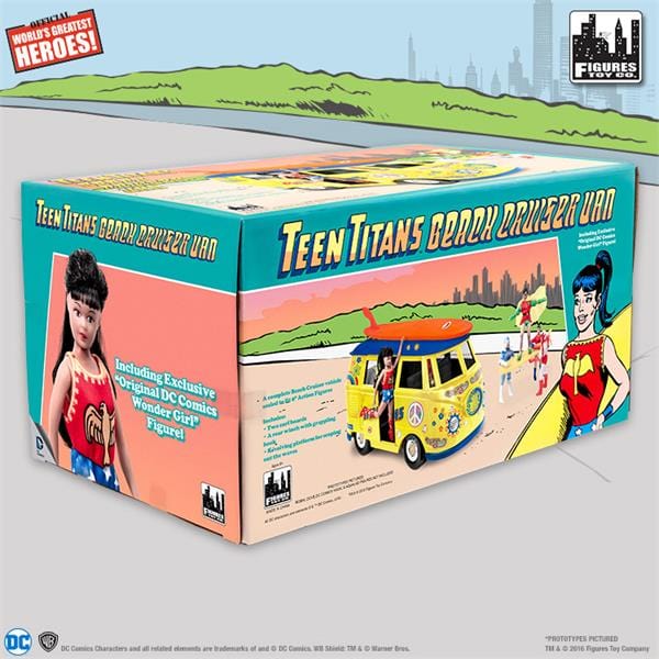 DC Comics Bus Playset for 8 Inch Retro Figures: Teen Titans With Exclusive Wondergirl Figure