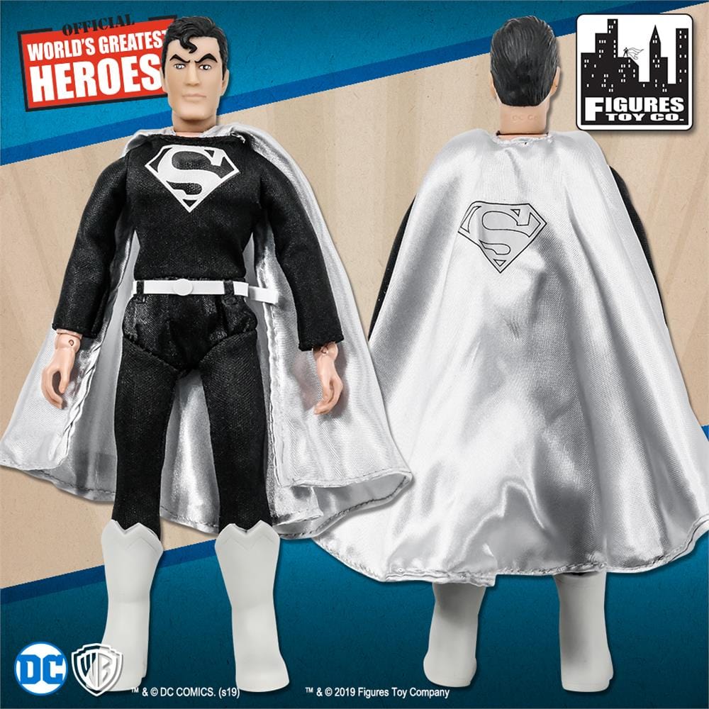 DC Comics Retro 8 Inch Action Figure Series: Set of 2 Different Superman Figures [Black Outfit Variants]