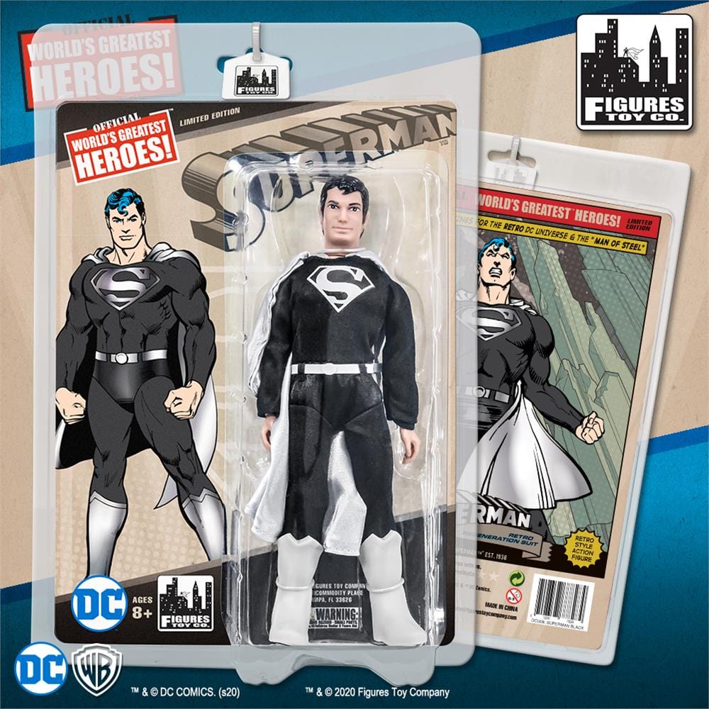 DC Comics Retro 8 Inch Action Figure Series: Superman [Black Outfit Variant]
