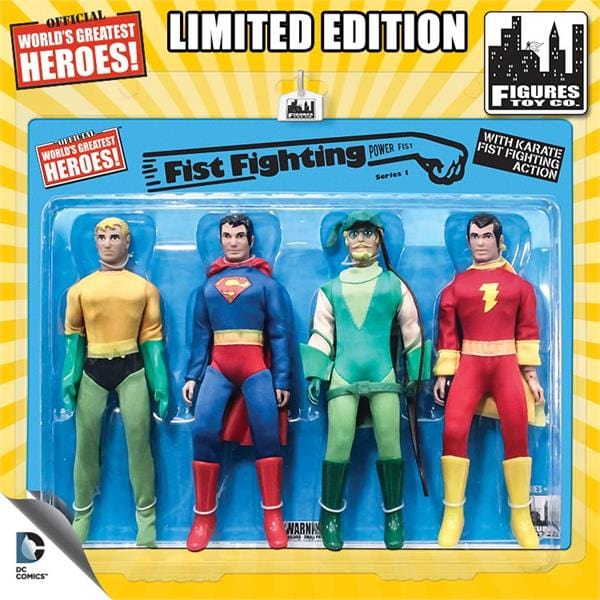 DC Comics Retro 8 Inch Action Figures Fist Fighting Action Series 1 Four-Pack