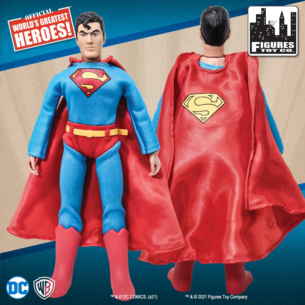 DC Comics Retro 8 Inch Action Figures: New Head Sculpt Superman [Loose in Factory Bag]