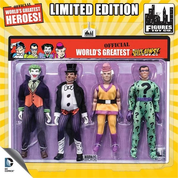 DC Comics Retro 8 Inch Action Figures Official World's Greatest Villains! Four-Pack