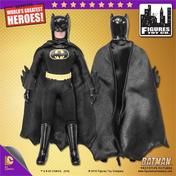 DC Comics Retro 8 Inch Black Outfit Batman Action Figure With Removable Cowl
