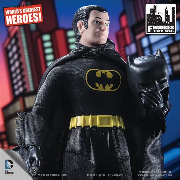 DC Comics Retro 8 Inch Black Outfit Batman Action Figure With Removable Cowl