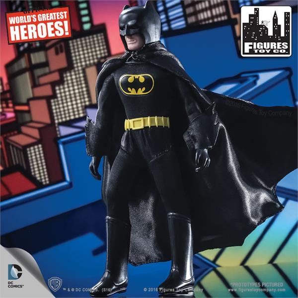 DC Comics Retro 8 Inch Black Outfit Batman Action Figure With Removable Cowl