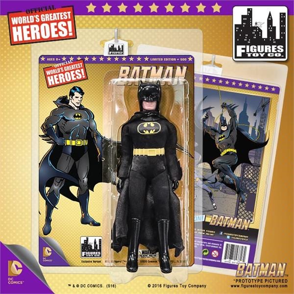 DC Comics Retro 8 Inch Black Outfit Batman Action Figure With Removable Cowl
